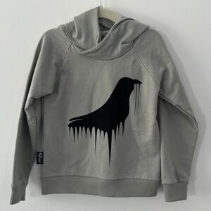 MOI Bird Graphic Pullover Hoodie Gray & Black Sz 12-18 months Gender Neu…